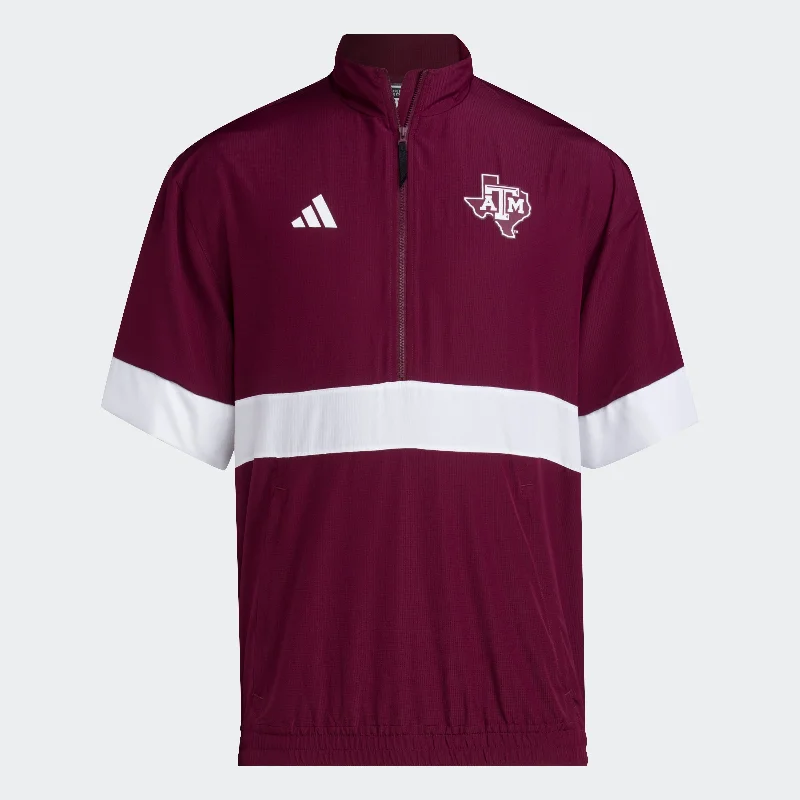 Men's adidas Texas A&M Training Strategy 1/4 Zip Top Cclassic Men's Tweed