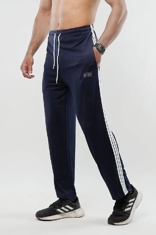 Striped Trousers - Navy Blue Rugged Men's Outdoor 