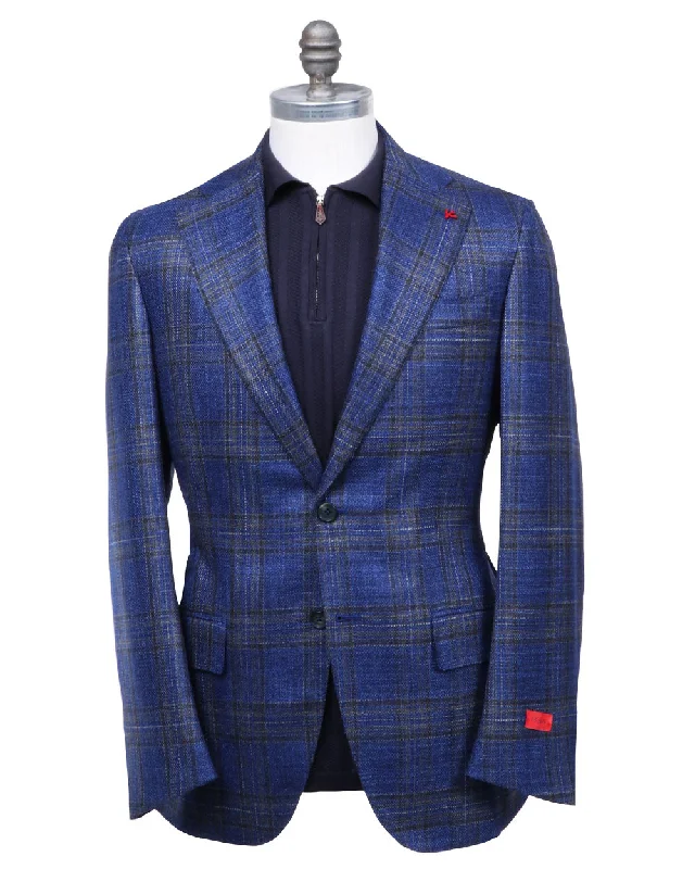 Blue Marechiaro Plaid Sportcoat Sophisticated Men's French