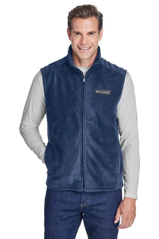 Columbia Mens Steens Mountain Full Zip Fleece Vest - Collegiate Navy Blue - Closeout Refined Men's European