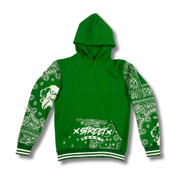 PAISLEY HOODIE-  GREEN Trendy Men's Bucket