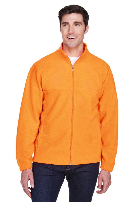 Harriton Mens Pill Resistant Fleece Full Zip Jacket - Safety Orange Dapper Men's 1920S