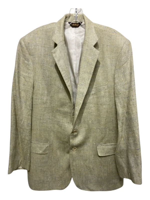 Southwick Light Beige Wool Blend Herringbone 2 Button Men's Blazer Athletic Men's Compression