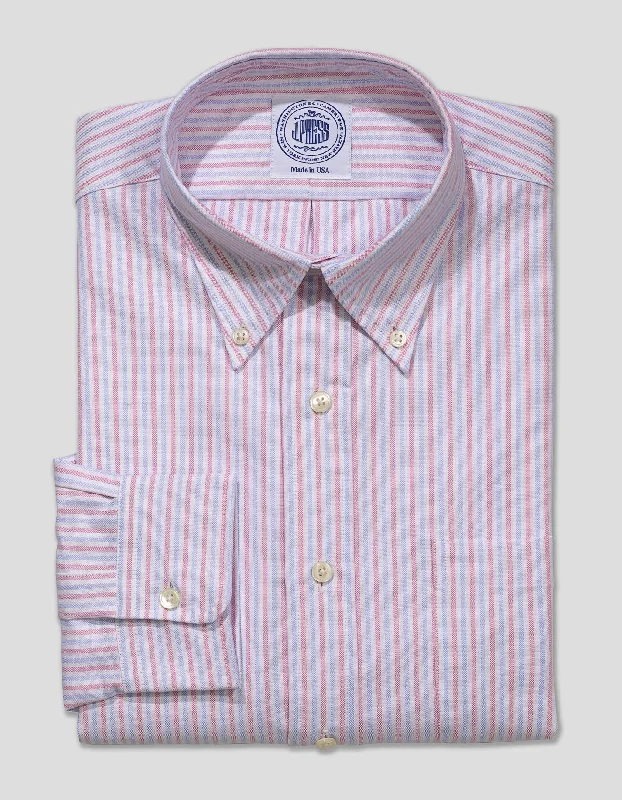 PINK/LIGHT BLUE OXFORD DRESS SHIRT Athletic Men's Compression