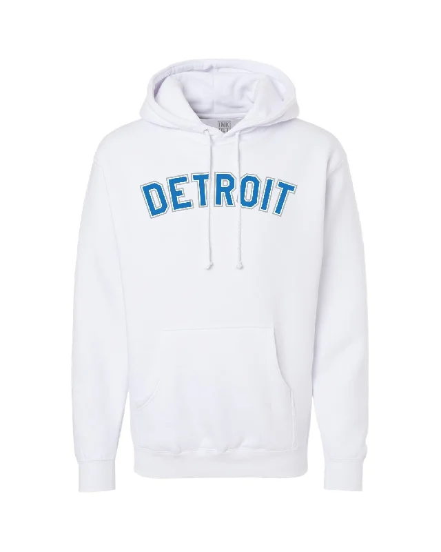 Ink Detroit -  Honolulu blue and silver print on White Hoodie Traditional Men's Country