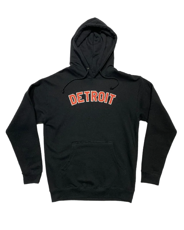 Ink Detroit -  Red & White print on Black Hoodie Confident Men's Power