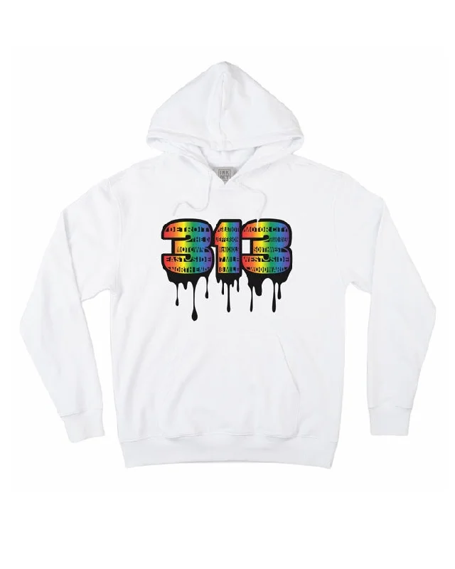 Ink Detroit - 313 Hoodie - White Dynamic Men's Glow