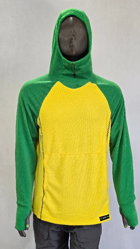 Men's Hoodie - Yellow w/ Green sleeves & hood Bold Men's Statement