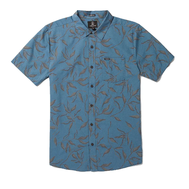 Volcom Stone Mash Men's S/S Dress Shirt - Blue Beach