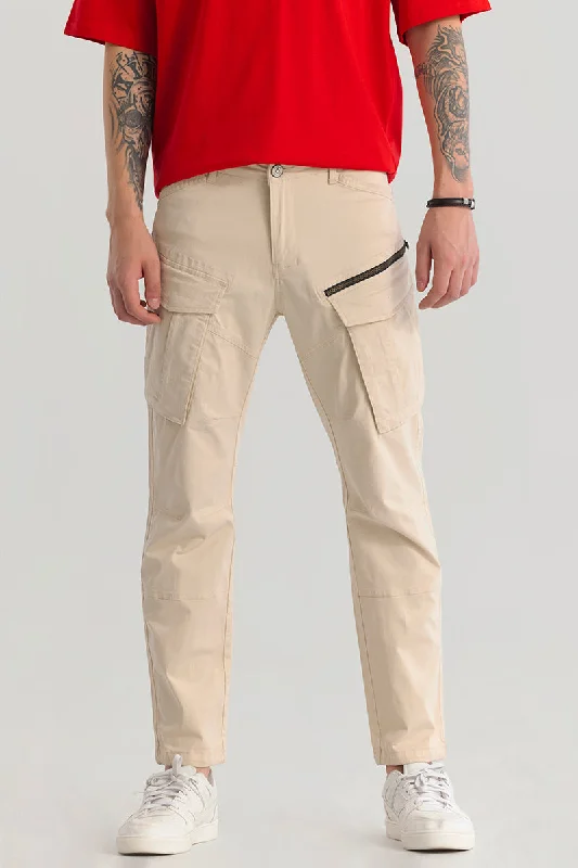 Tyke Pro Cream Cargo Pant Unique Men's Patch