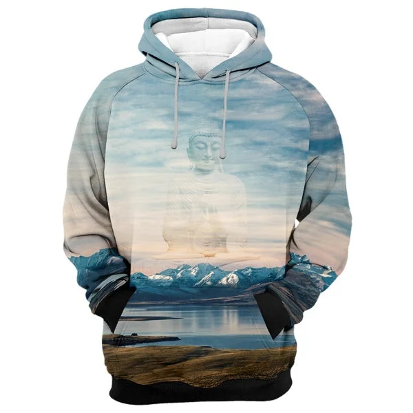 Mountains Buddha Hoodie Stylish Men's Tropical 