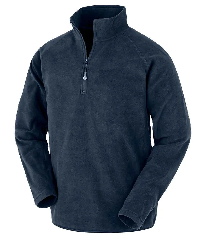 Result Genuine Recycled Zip Neck Micro Fleece | Navy Refined Men's Classic 