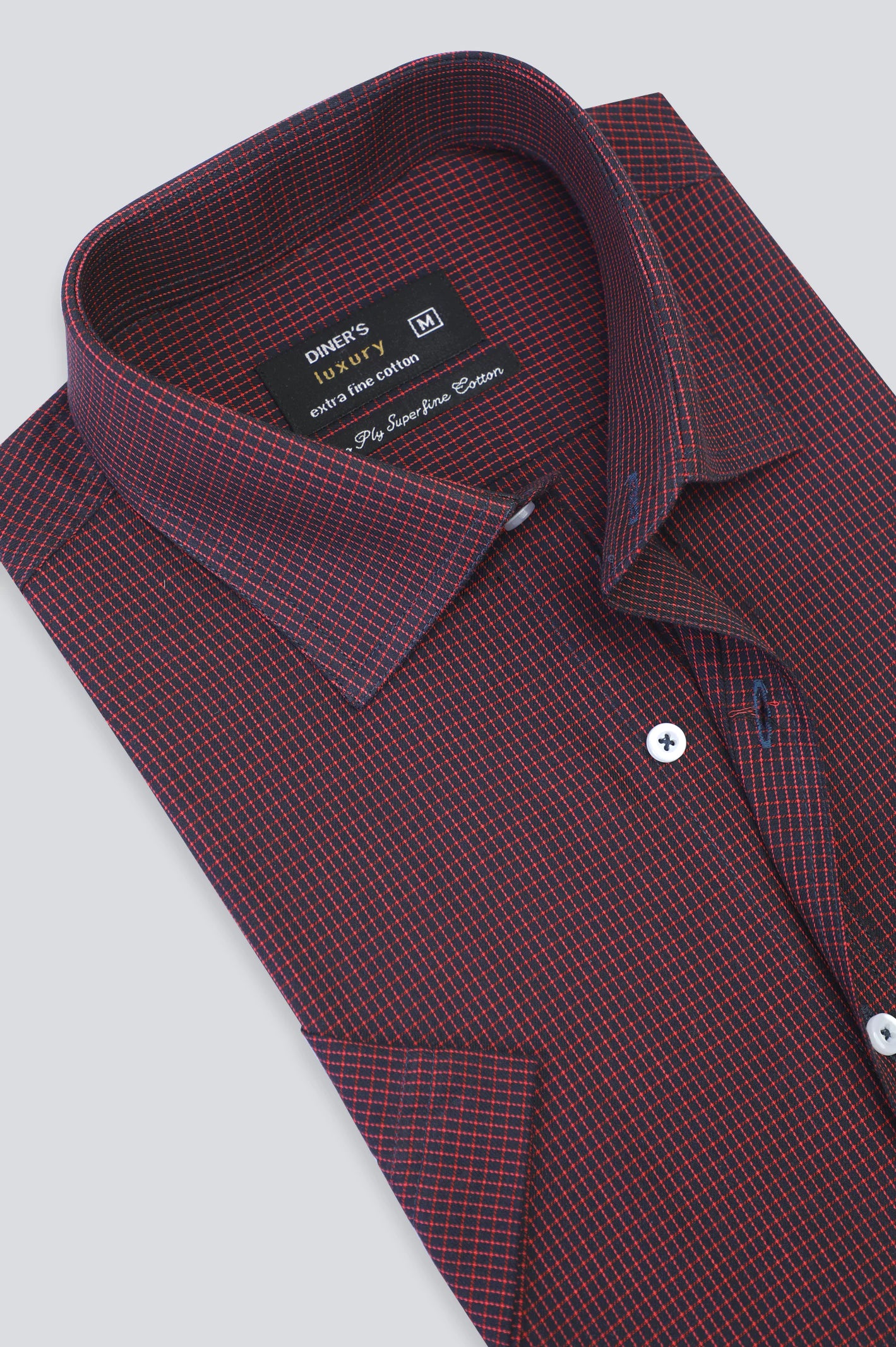 Mini Check Formal Shirt (Half Sleeves) Traditional Men's Country