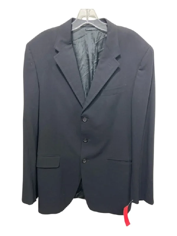 Prada Black Virgin Wool Solid 3 button Men's Blazer Edgy Men's Punk