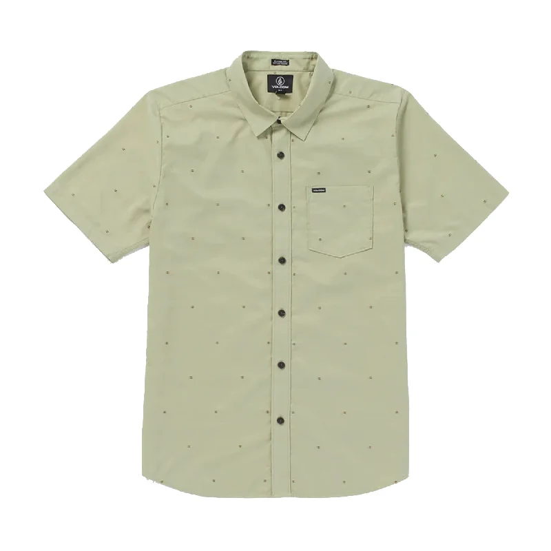 Volcom Bankstone Woven Men's S/S Dress Shirt - Green Casual Men's Japanese 