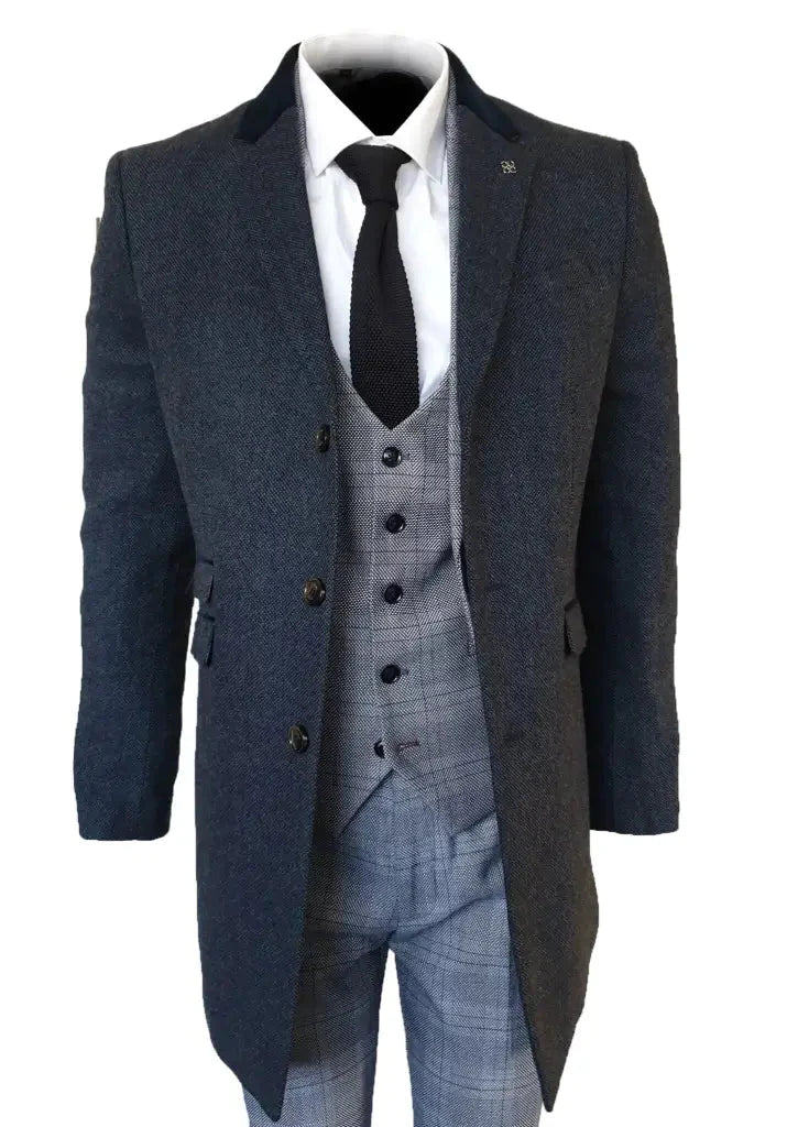 Cavani Kingston coat - navy blue Traditional Men's Wool