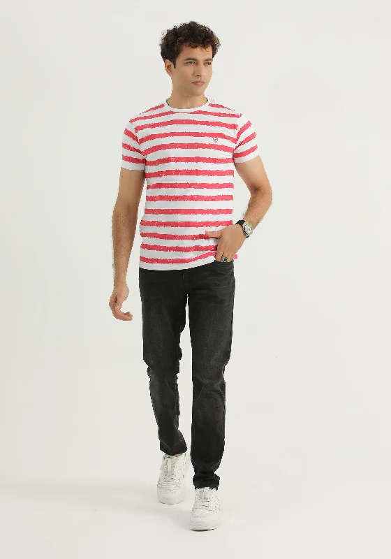 Men Striped printed T-shirt Rugged Men's Outdoor 