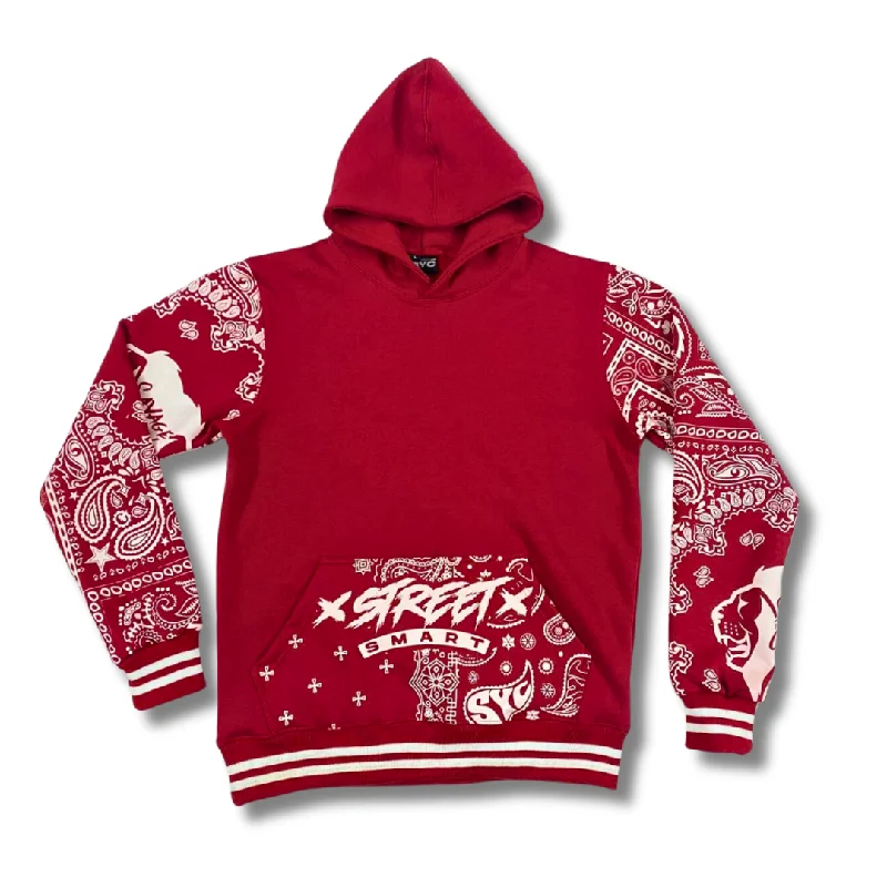 PAISLEY HOODIE- RED Bohemian Men's Free