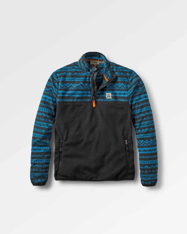 Set Off Recycled Polar 1/4 Zip Fleece - Mountain Geo Charcoal/Bluejay Lumberjack