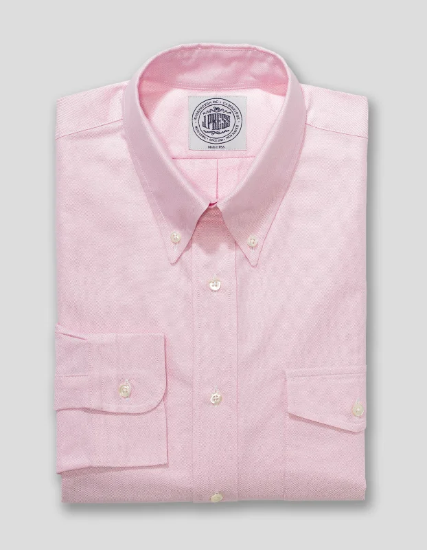 PINK OXFORD  DRESS SHIRT WITH FLAP POCKET - TRIM FIT Monochromatic All