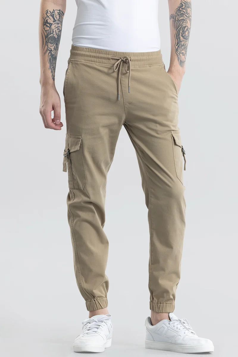 Noemi Khaki Cargo Pant Laid