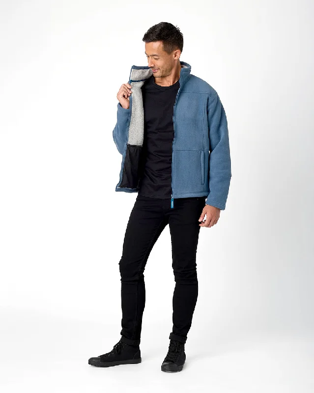 Lumber Jacket in Dusk Blue Polished Men's Satin