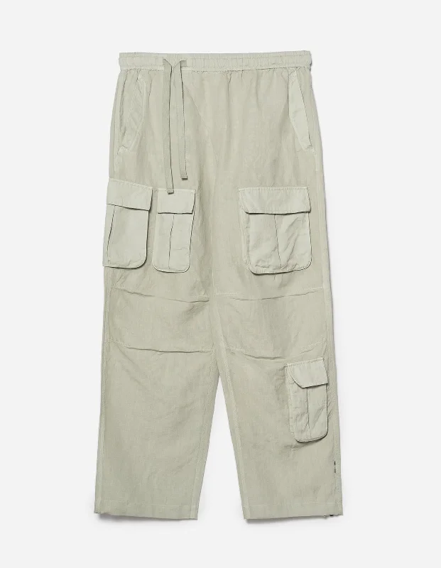 5213 Hemp Asym Cargo Track Pants Sage Vacation