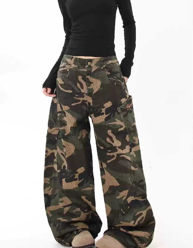 Lettered Camouflage Cargo Pants Masculine Men's 