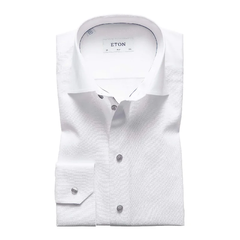 Slim Fit White Twill w/Grey Detail Classic Men's Pin