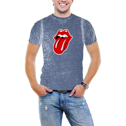 Rolling Stone Men Acid Wash T-Shirt Soft Cotton Short Sleeve Tee Refined Men's Velvet