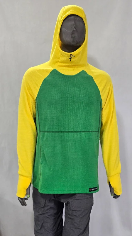 Men's Hoodie - Green w/ Yellow sleeves & hood Organic