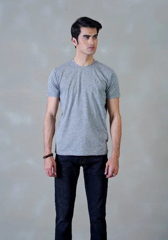 Men Grey Basic T-Shirt Bold Men's Animal