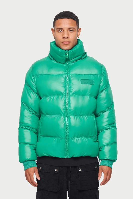 ESSENTIAL HIGH SHINE PUFFER - GREEN Edgy Men's Punk