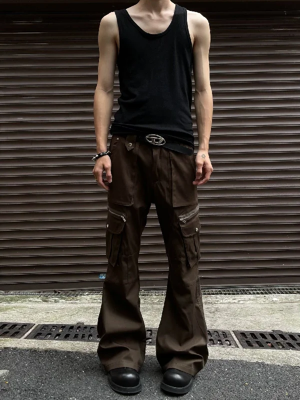 Straight Leg Flared Cargo Pants Unique Men's Upcycled