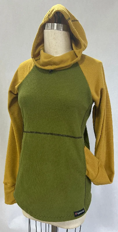 Men's Hoodie - Olive w/ Mustard sleeves & hood Elegant Men's Cashmere