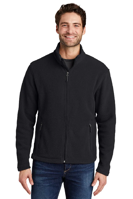 Port Authority Mens Full Zip Fleece Jacket - Black Dapper Men's 1920S