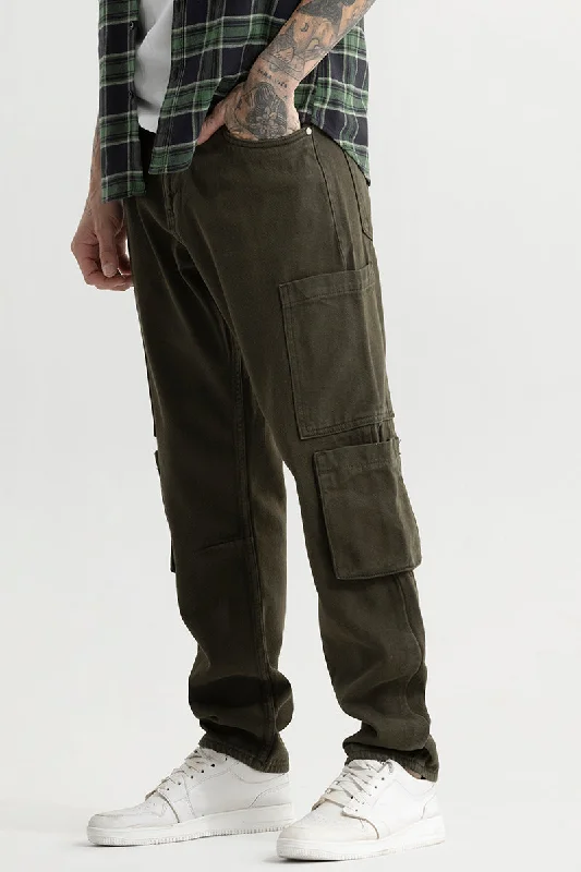 Void Olive Baggy Fit Jeans Luxurious Men's High