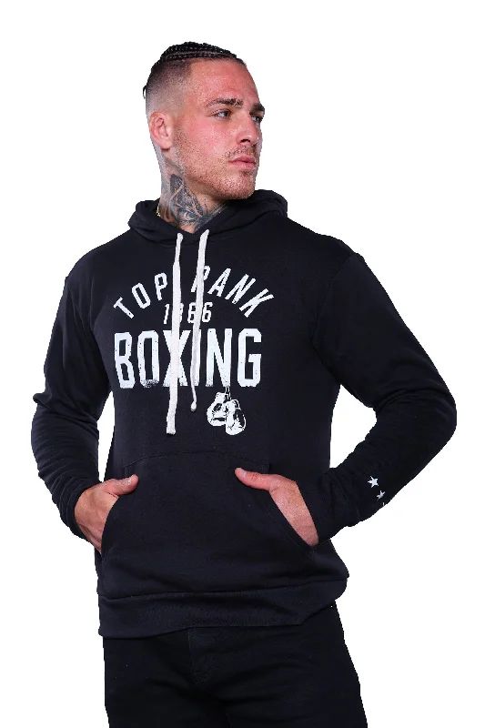 Black Pullover Top Rank Boxing Hoodie Beach