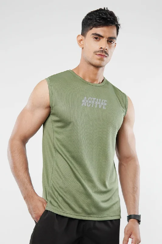 Tank Top - Olive Green Sophisticated Men's French