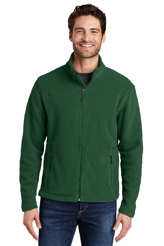 Port Authority Mens Full Zip Fleece Jacket - Forest Green Rugged Men's Outdoor 