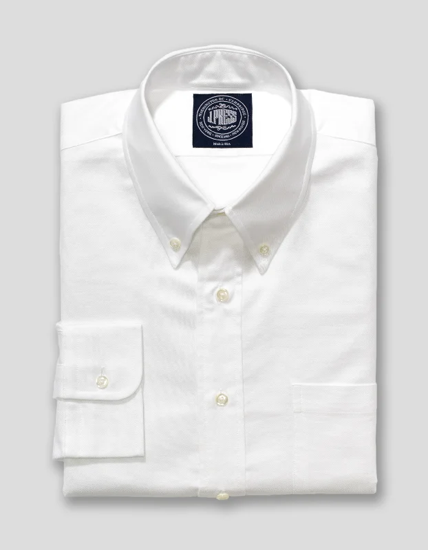 WHITE OXFORD DRESS SHIRT - TRIM FIT Stylish Men's Tropical 