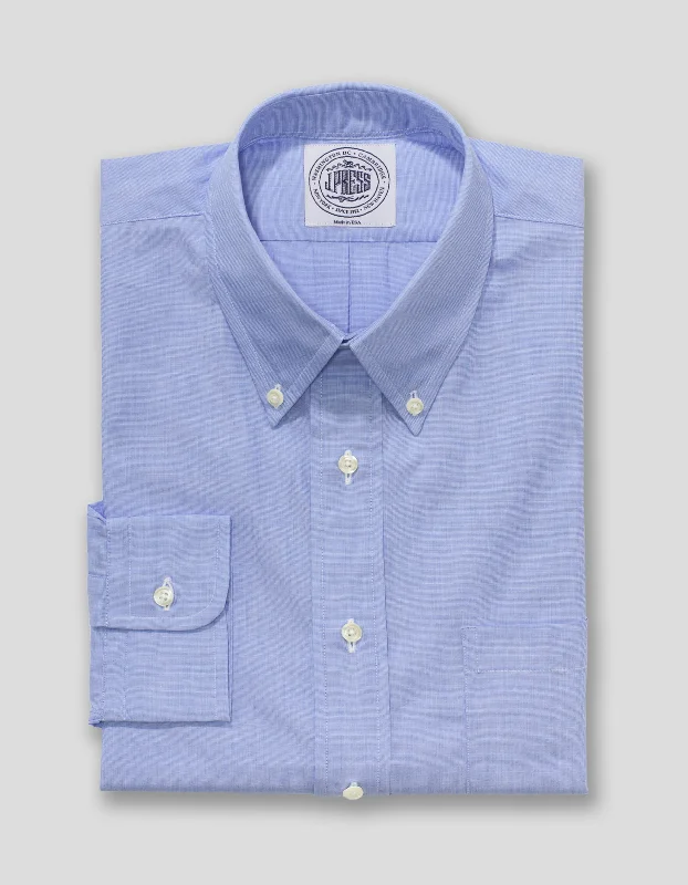 BLUE END-ON-END DRESS SHIRT Unique Men's Upcycled