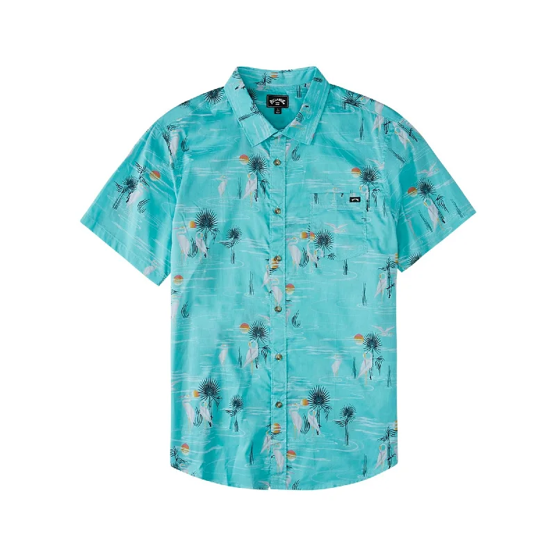 Billabong Sundays Floral Men's S/S Dress Shirt - Spearmint Hip Men's Urban