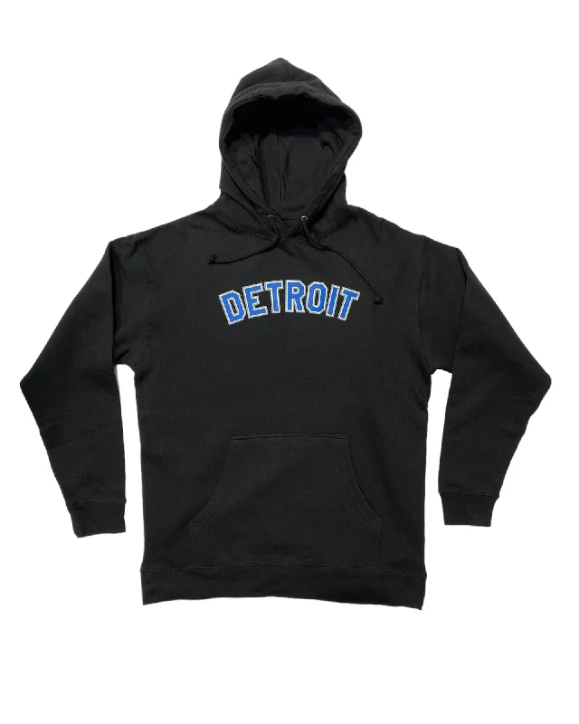 Ink Detroit -  Honolulu blue and silver print on Black Hoodie Stylish Men's Neon