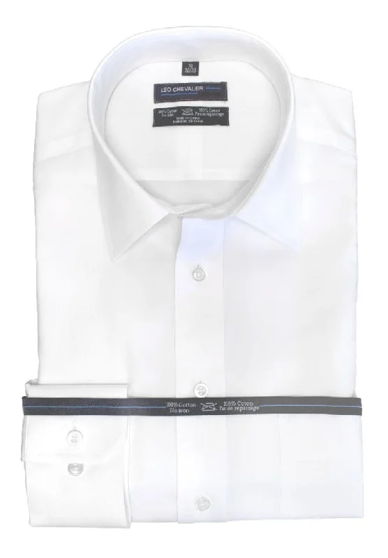 Leo Chevalier 100% Cotton Non-Iron White Dress Shirt - 225170 0198/0199 Beach