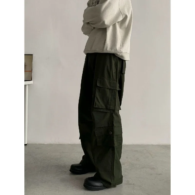 Multi-Pocket Flap Cargo Pants Sophisticated Men's French