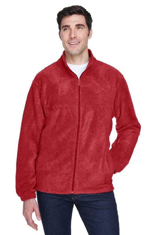 Harriton Mens Pill Resistant Fleece Full Zip Jacket - Red Business