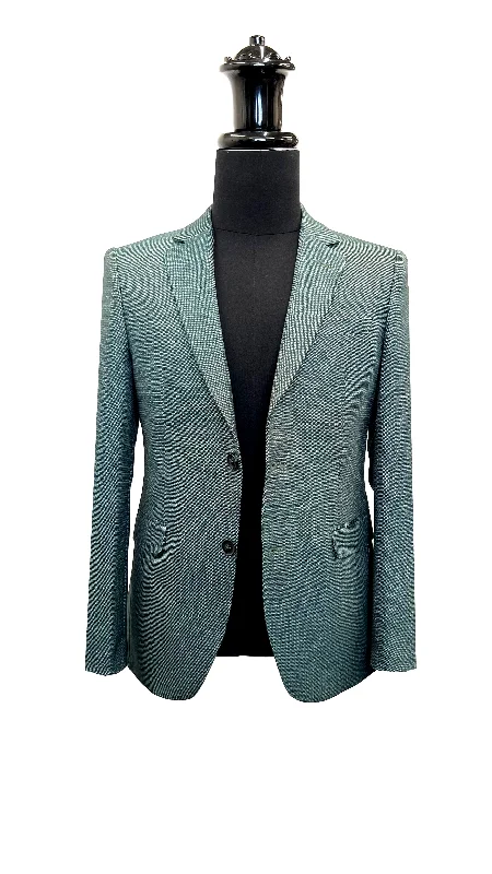 Green Slim Flit Blazer Refined Men's Velvet