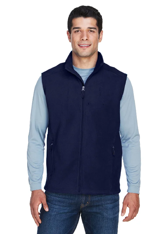 Core 365 Mens Journey Pill Resistant Fleece Full Zip Vest - Classic Navy Blue Casual Men's Short