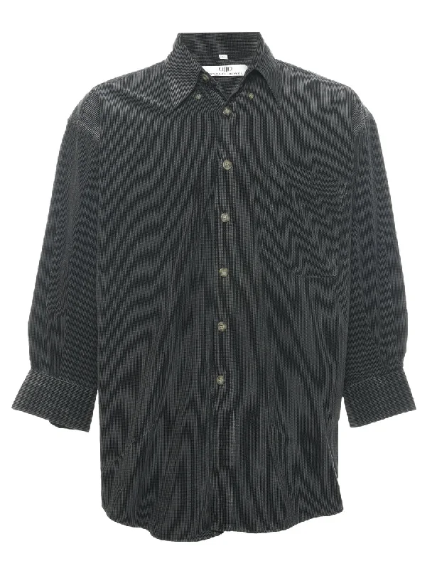 Black Corduroy Shirt - L Modern Men's Geometric